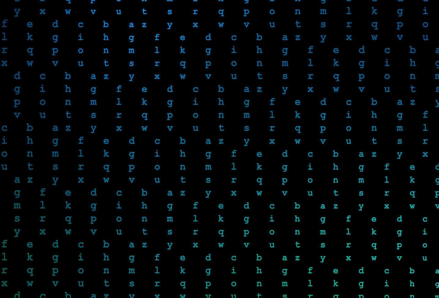 Dark blue, green vector layout with latin alphabet.