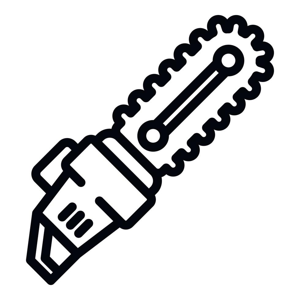 Chainsaw cuter icon, outline style vector