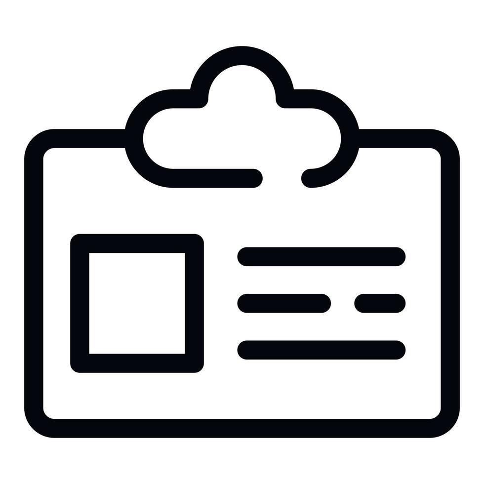 Police id card icon, outline style vector