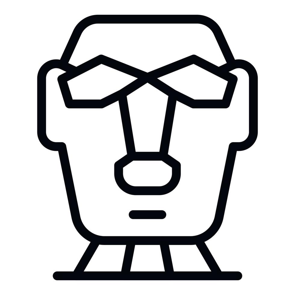 Easter island statue icon, outline style vector