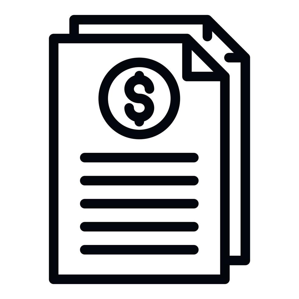 Finance papers icon, outline style vector