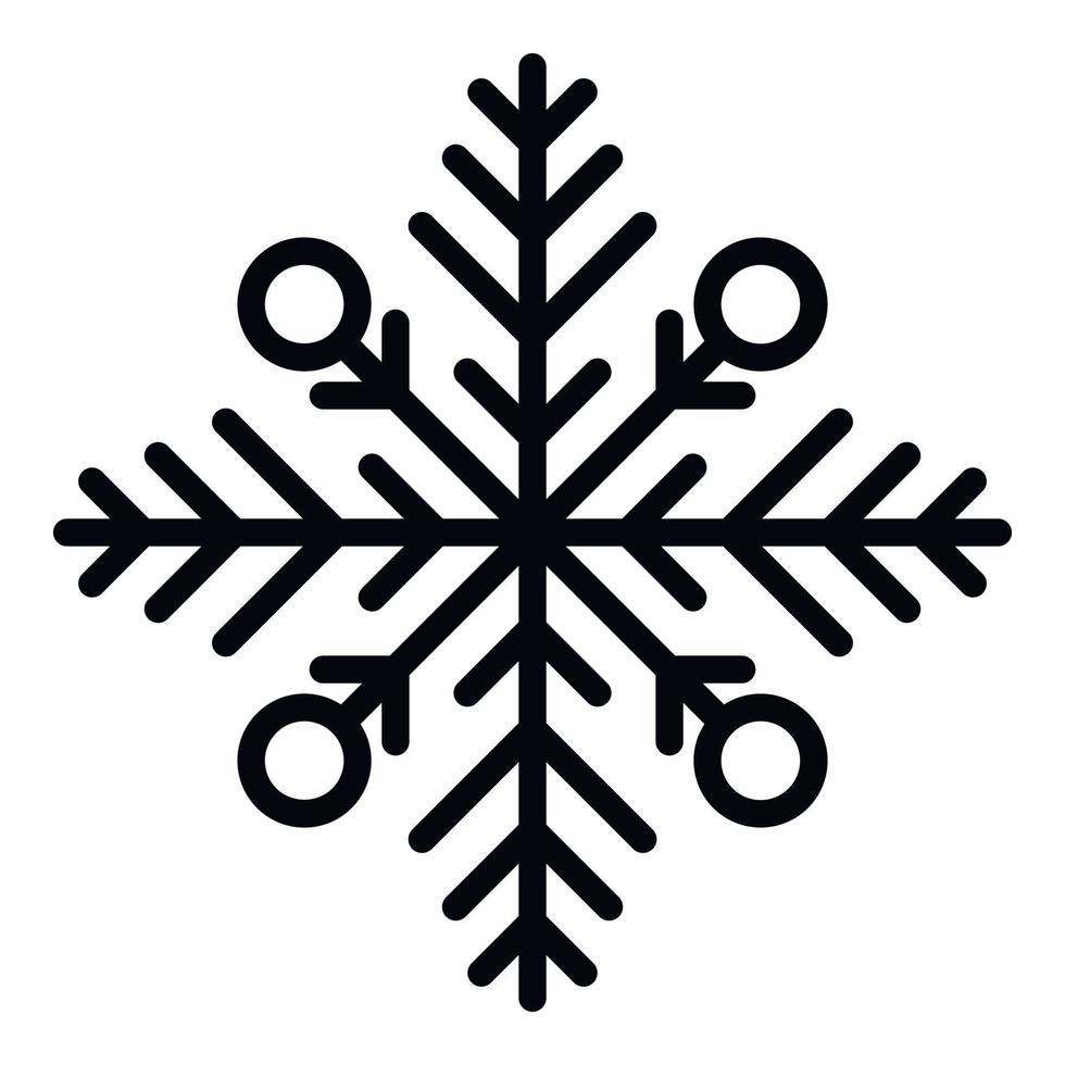 Frost snowflake icon, outline style vector