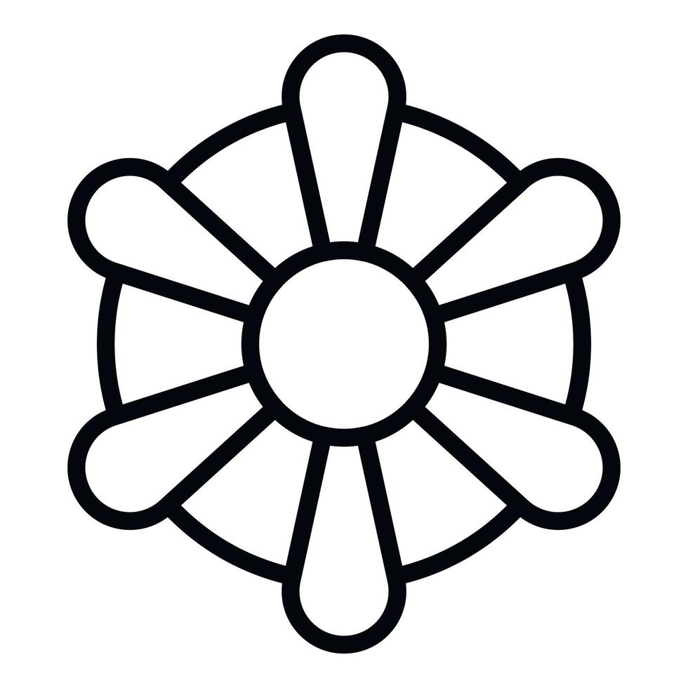 Floral biscuit icon, outline style vector