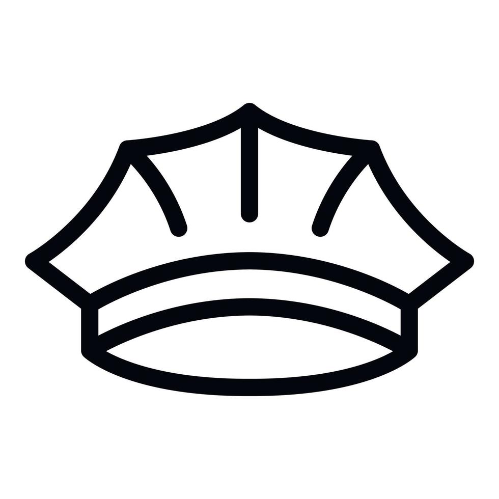 Police cap icon, outline style vector