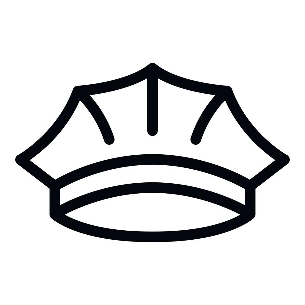 Police cap icon, outline style vector