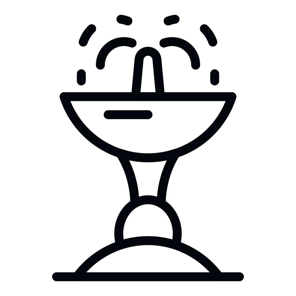 Public fountain icon, outline style vector