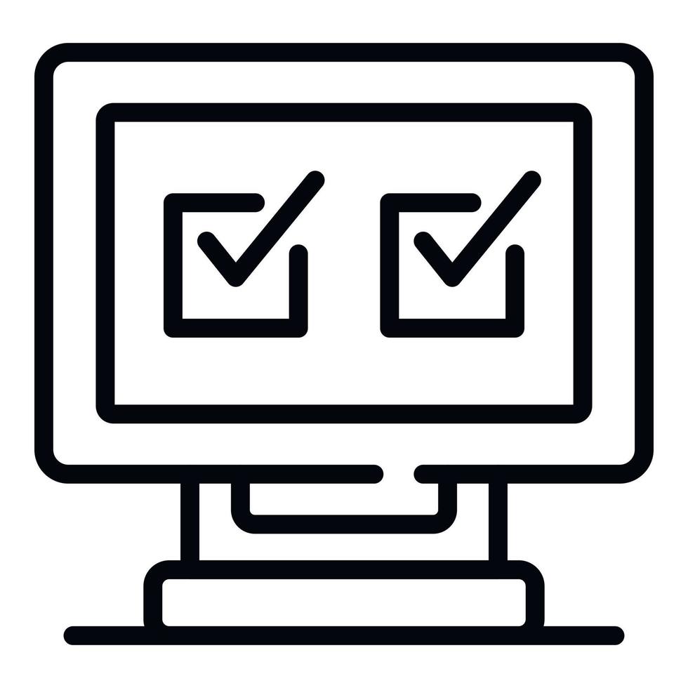Online questionnaire icon, outline style vector