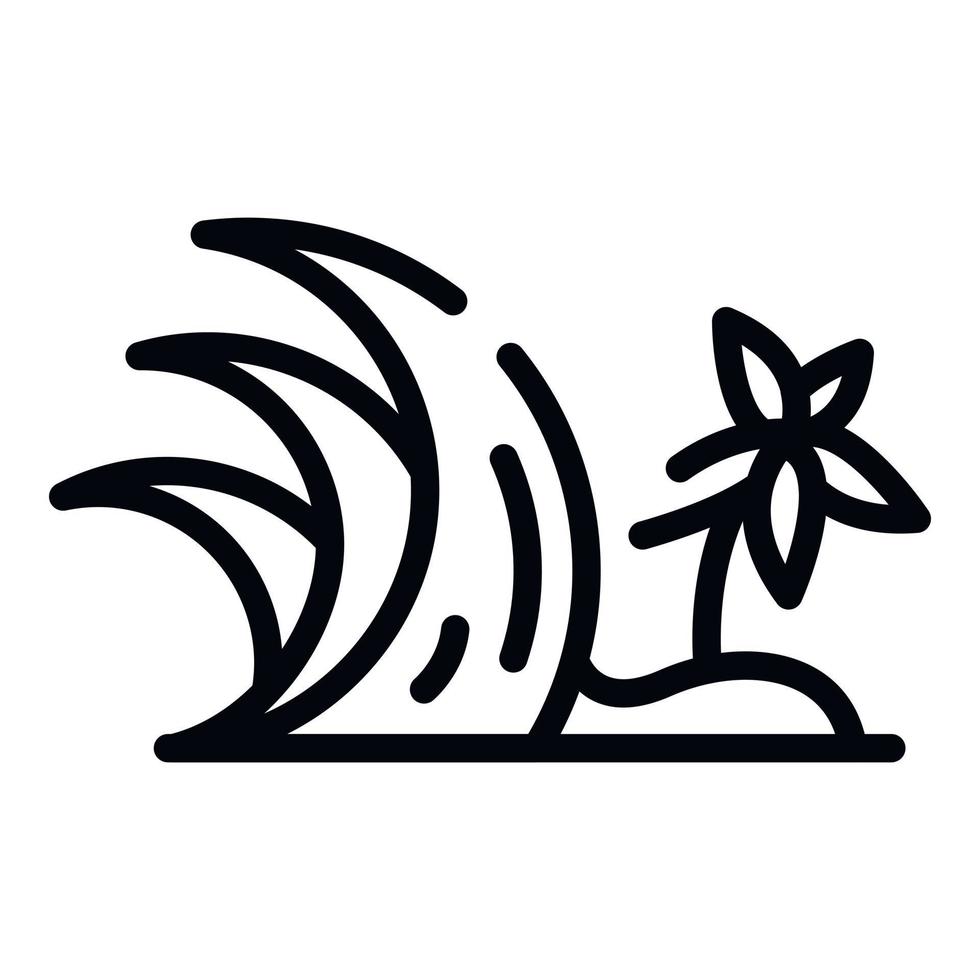 Palm tree tsunami icon, outline style vector