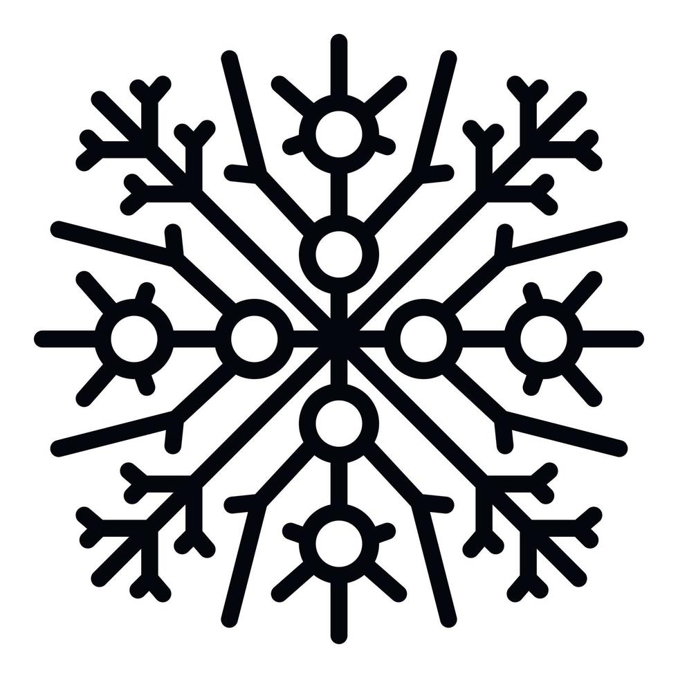 Graphic snowflake icon, outline style vector