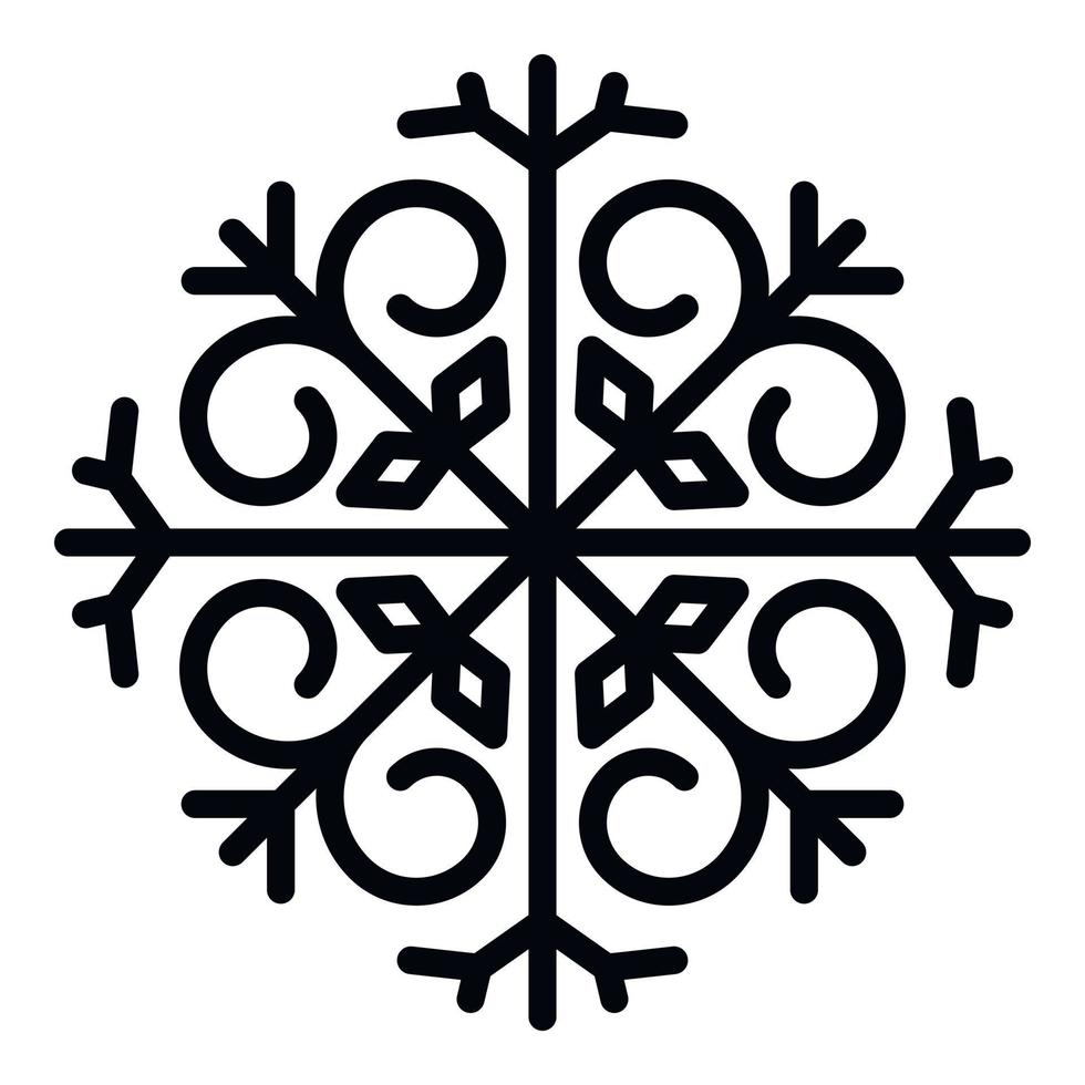 Snowflake icon, outline style vector