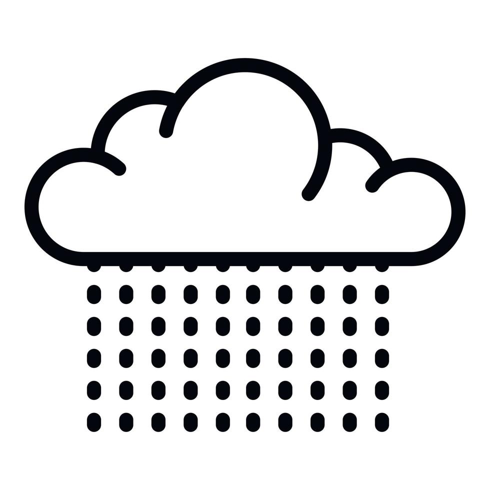 Light cloud rain icon, outline style vector