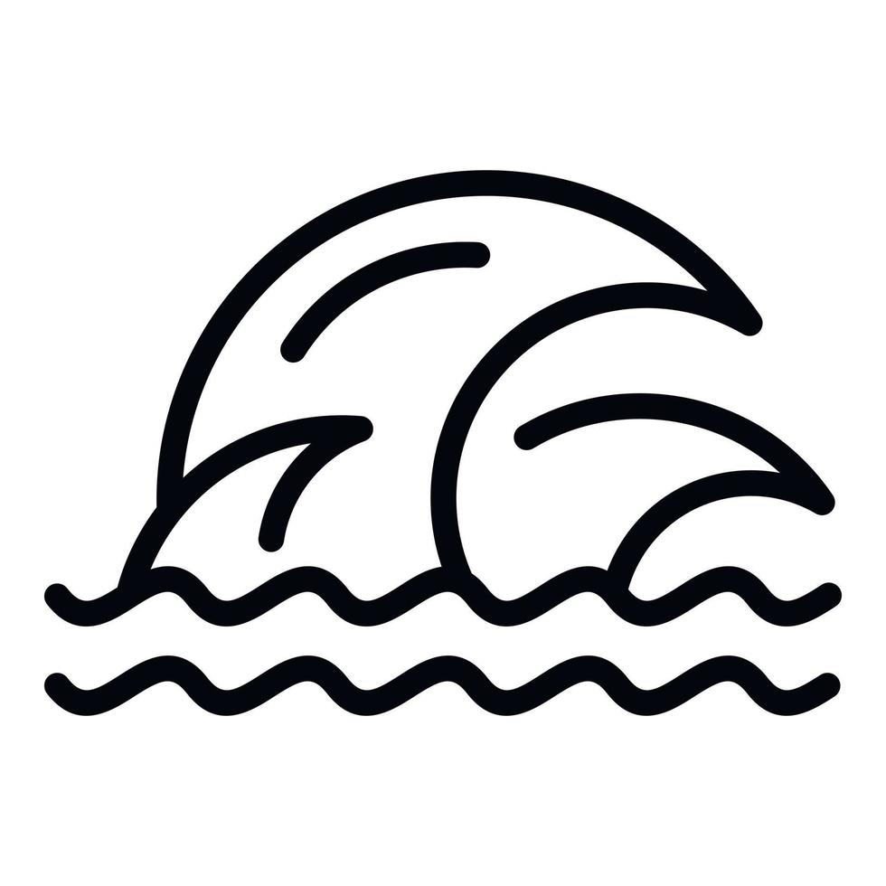 Aqua tsunami icon, outline style vector