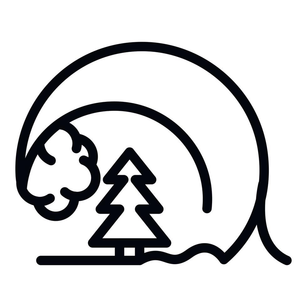 Tsunami wave on park icon, outline style vector