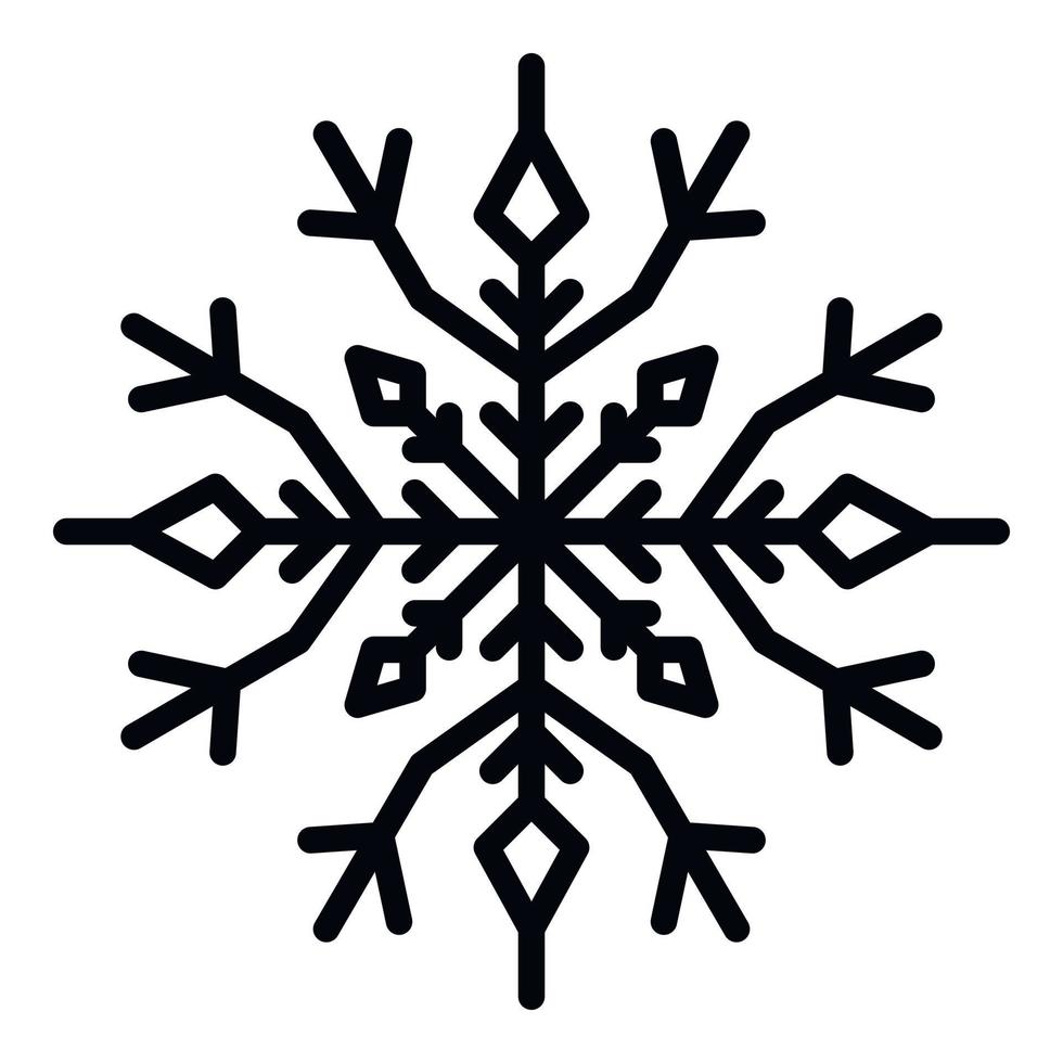 Linear snowflake icon, outline style vector