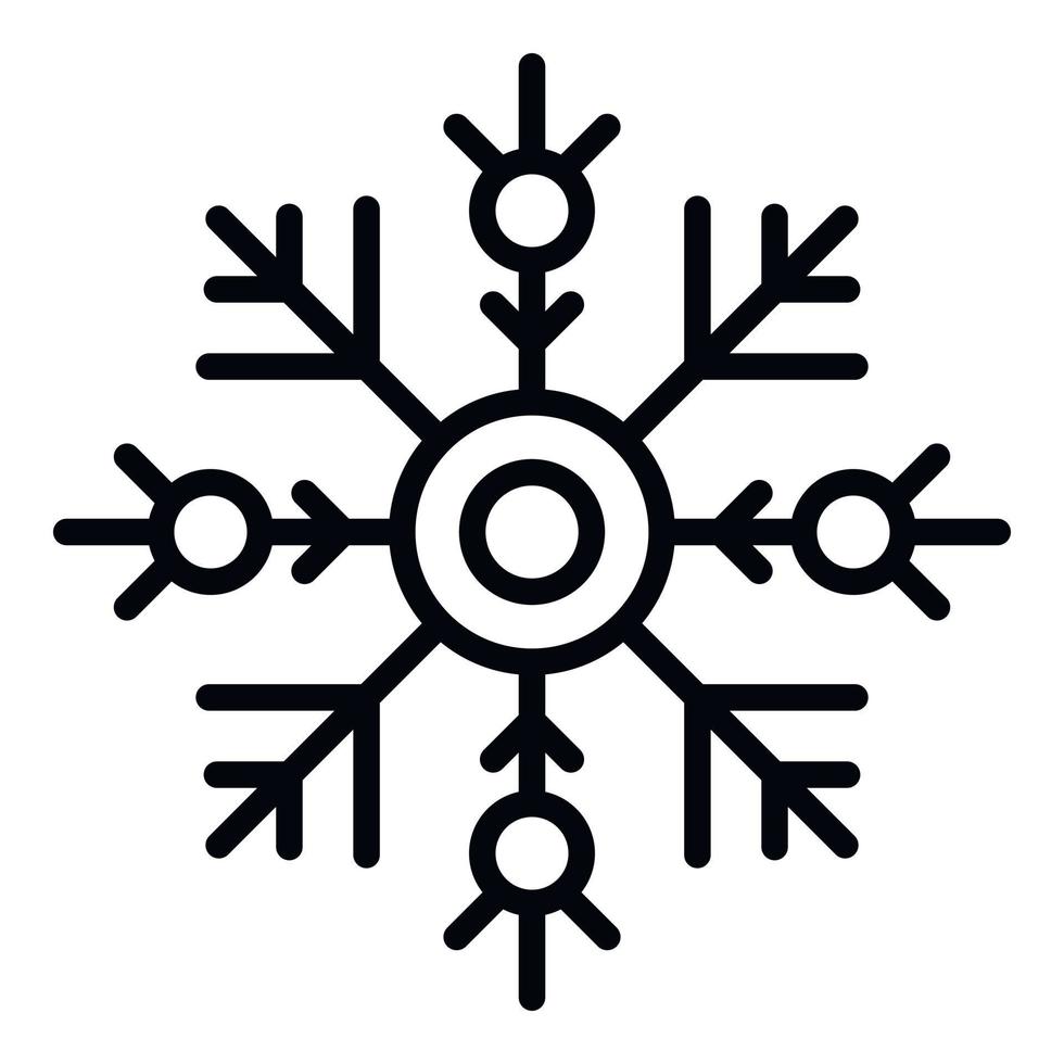 Celebration snowflake icon, outline style vector