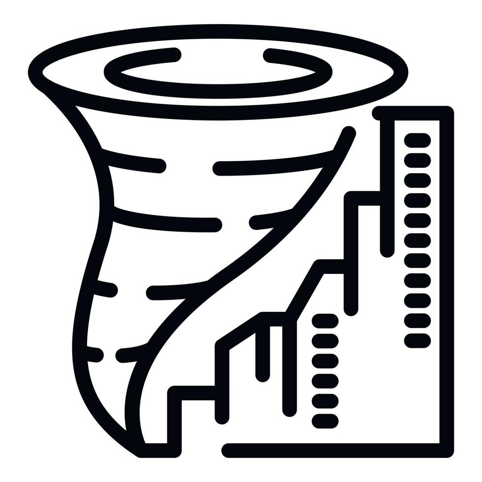 City tornado icon, outline style vector
