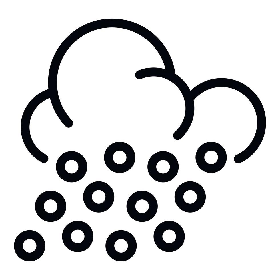 Round ice cloud icon, outline style vector