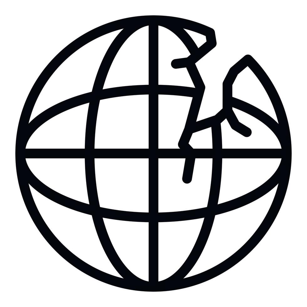 Global landslide icon, outline style vector