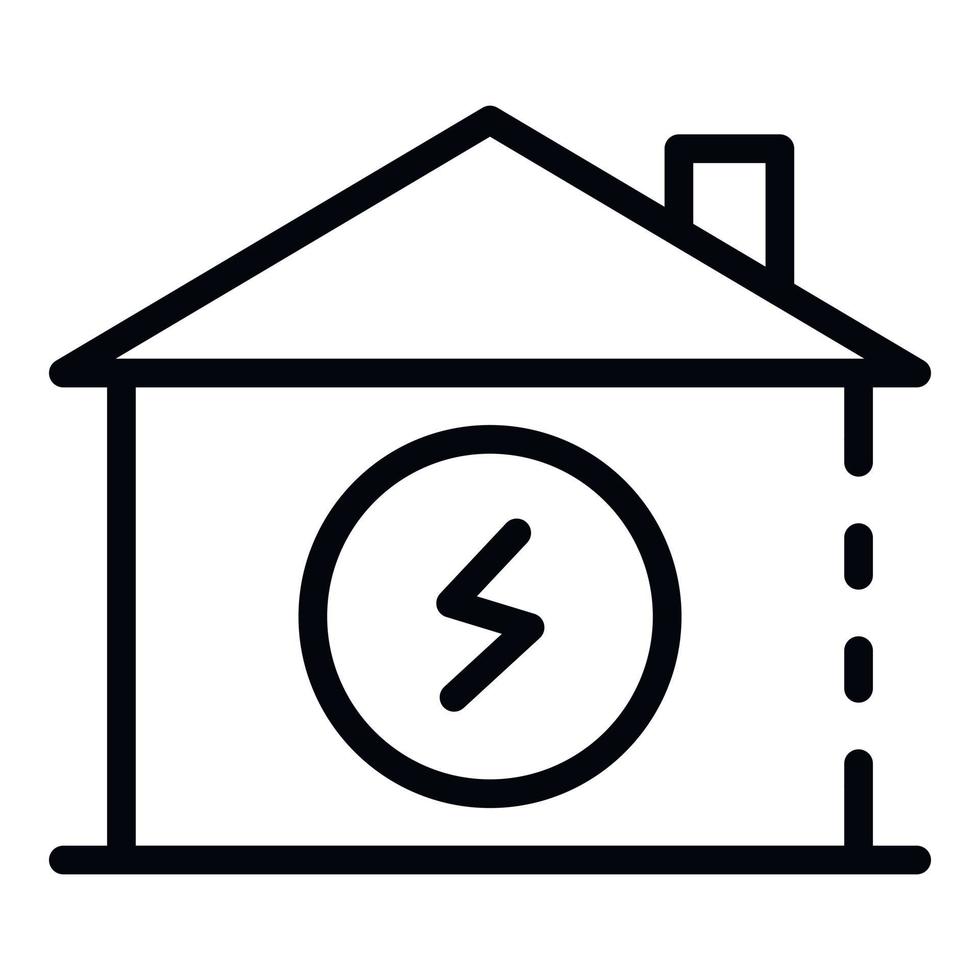 Electrician in house icon, outline style vector