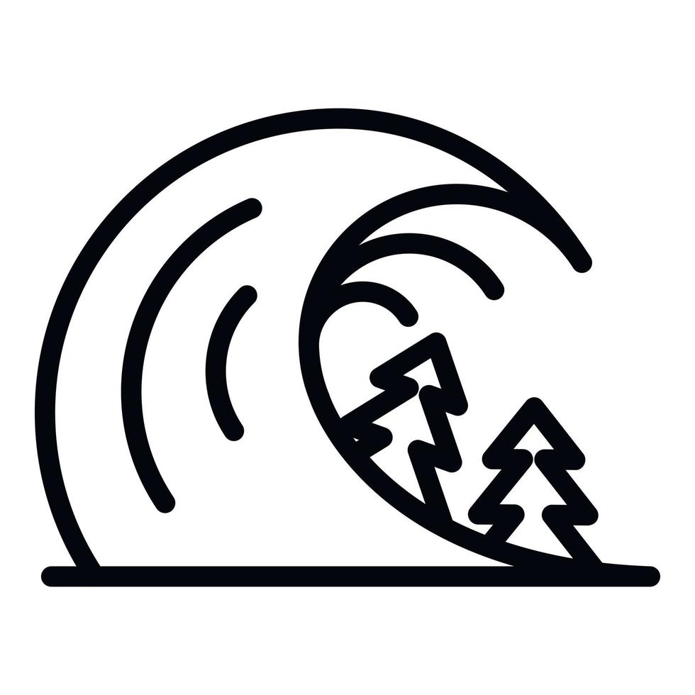 Disaster tsunami icon, outline style vector