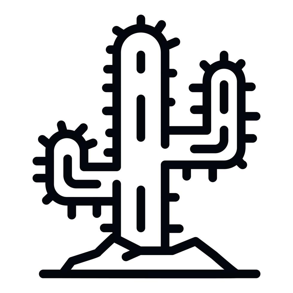 Desert cactus icon, outline style vector