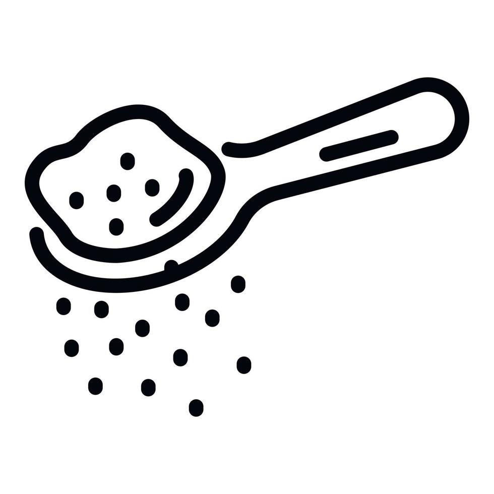 Food sugar spoon icon, outline style vector