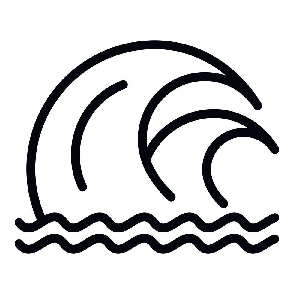 Double tsunami wave icon, outline style vector