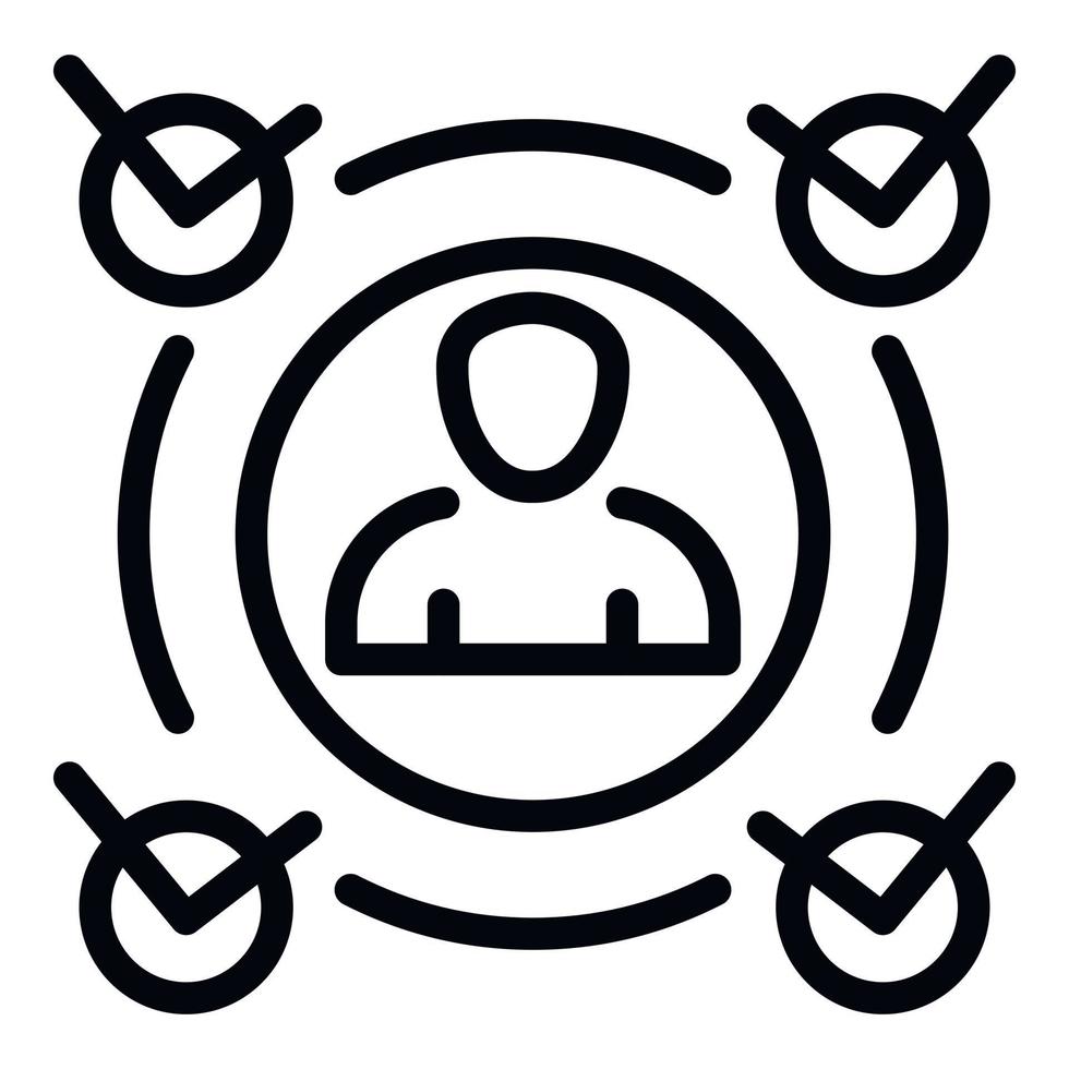 Approved man icon, outline style vector
