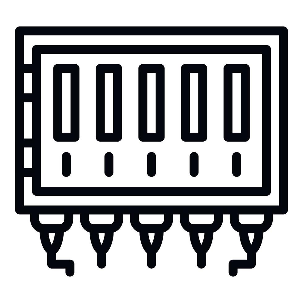 Electric circuit box icon, outline style vector