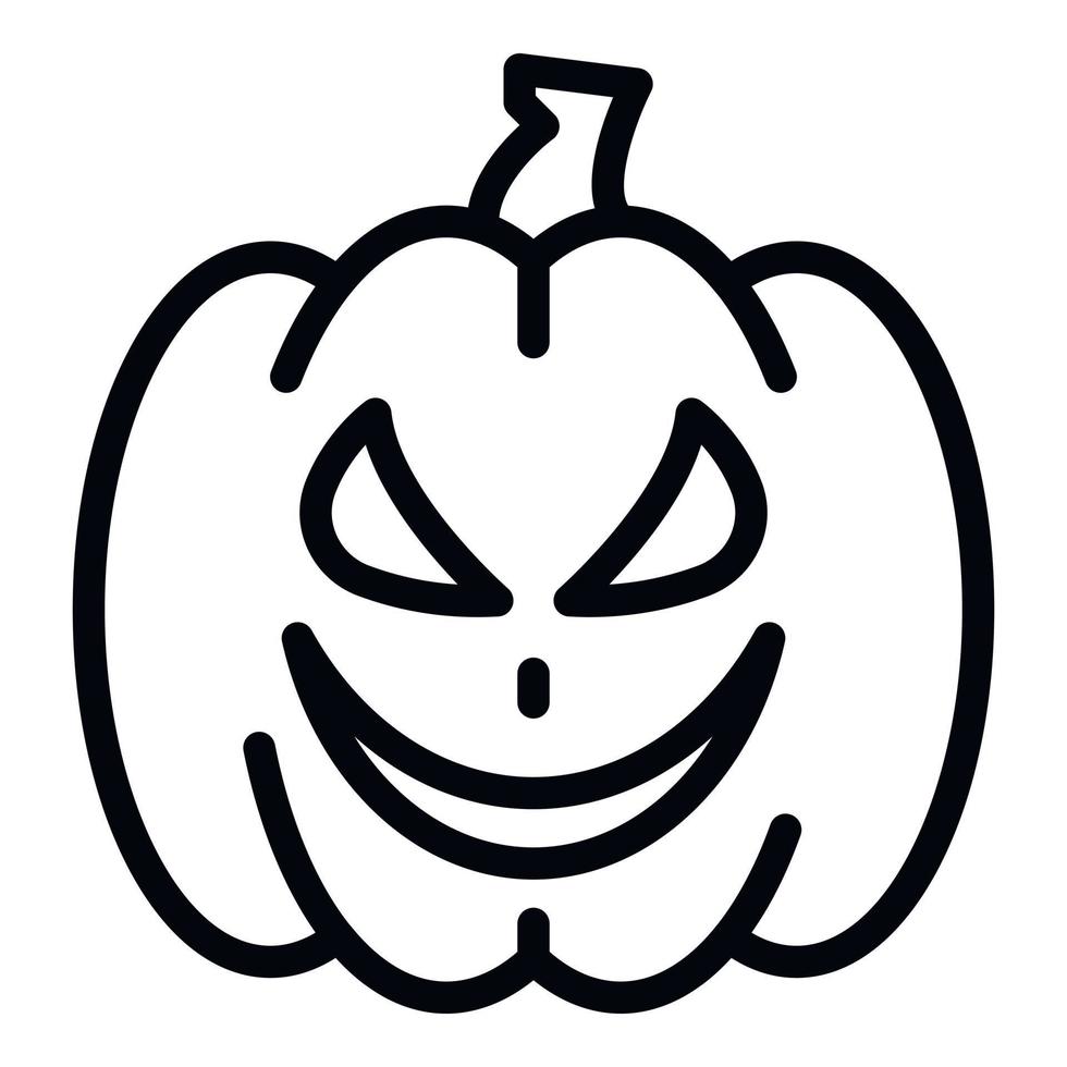 Pumpkin icon, outline style vector