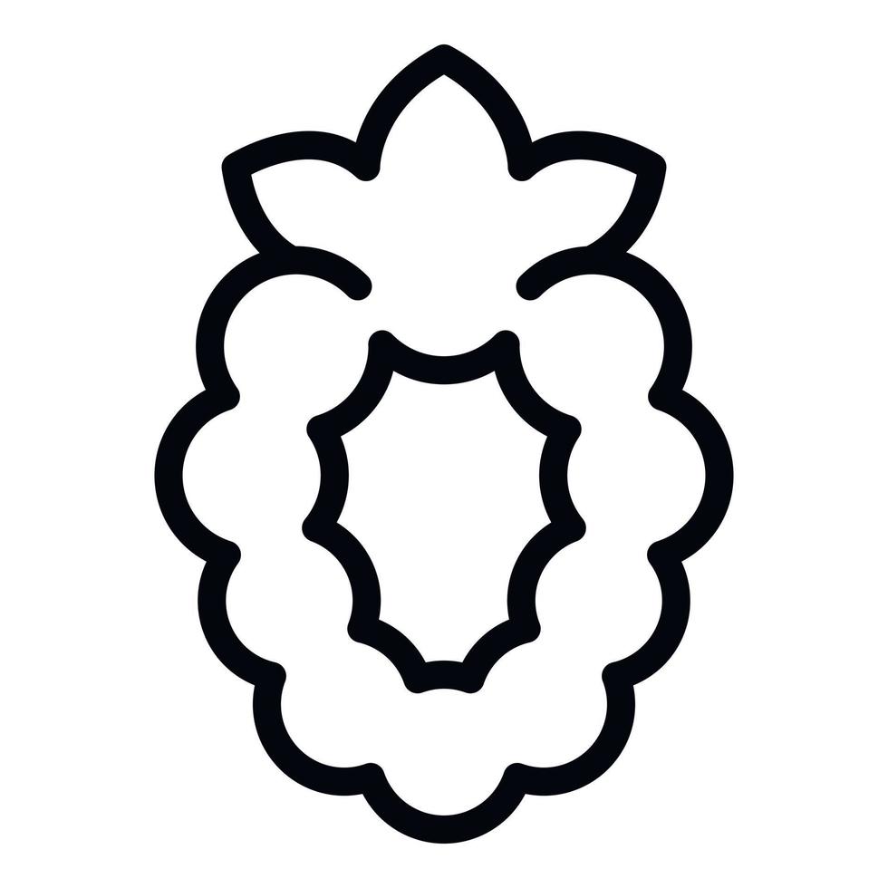 Half blackberry icon, outline style vector