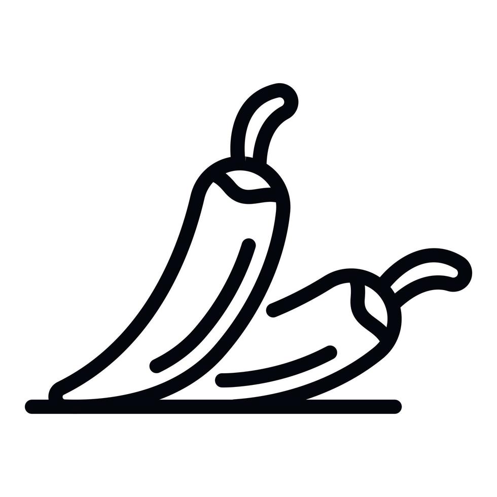 Chilli peppers icon, outline style vector