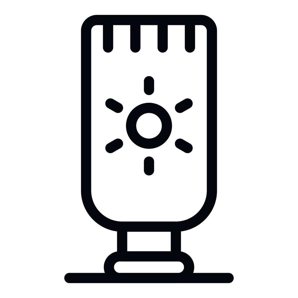 Sunscreen lotion icon, outline style vector