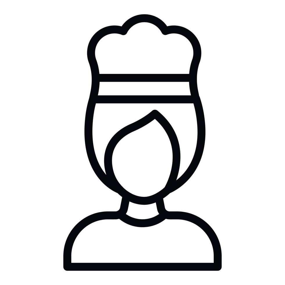 Woman cooking chef icon, outline style vector