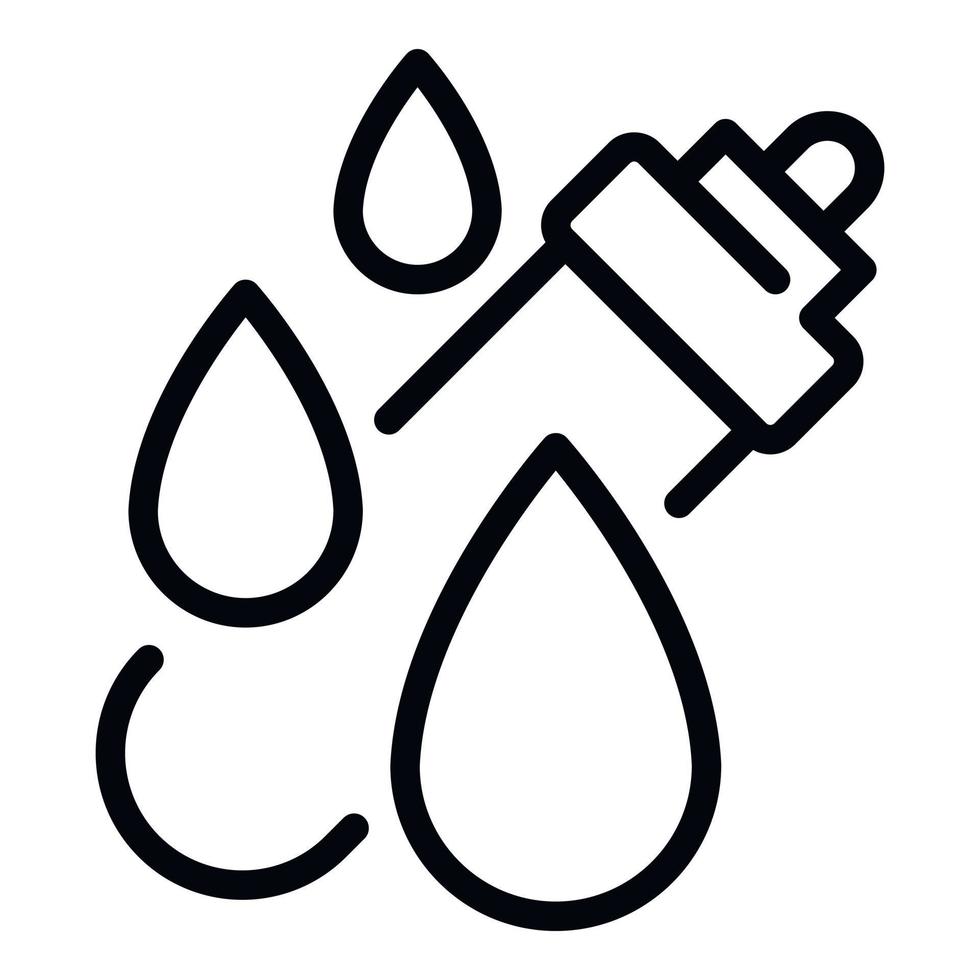 Chemical drop test tube icon, outline style vector