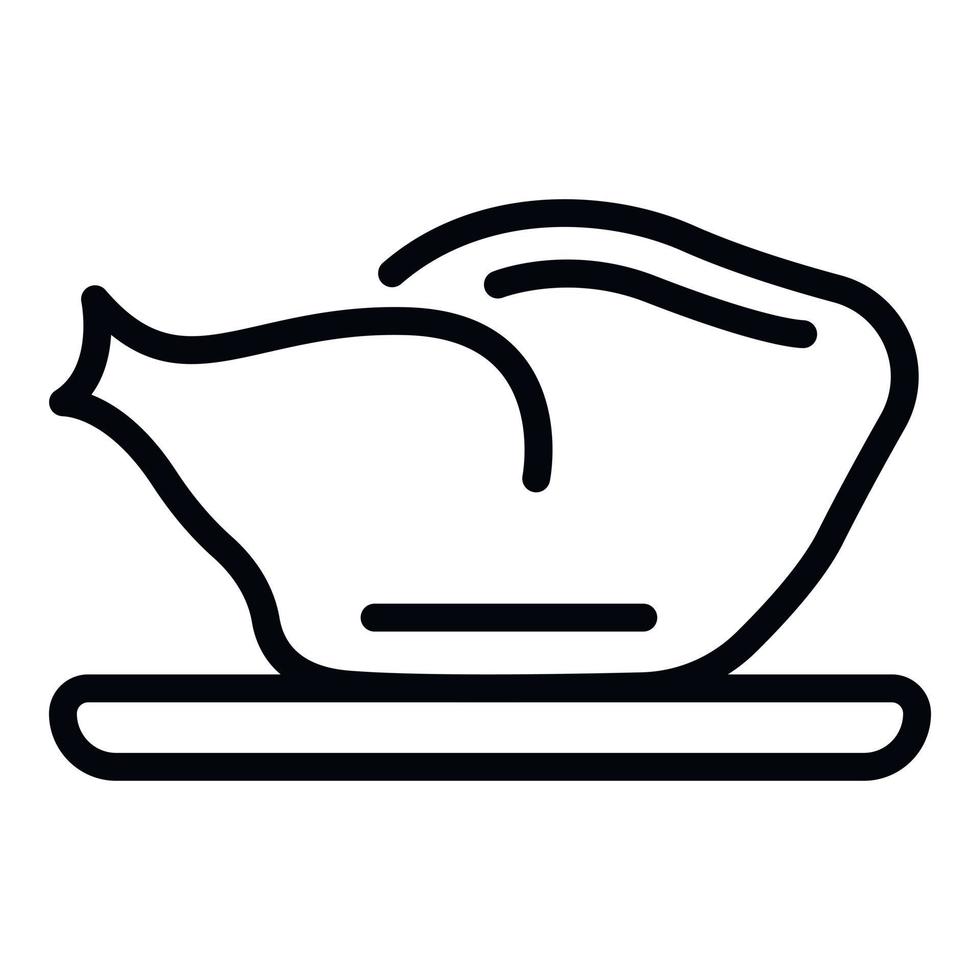 Cooked chicken icon, outline style vector