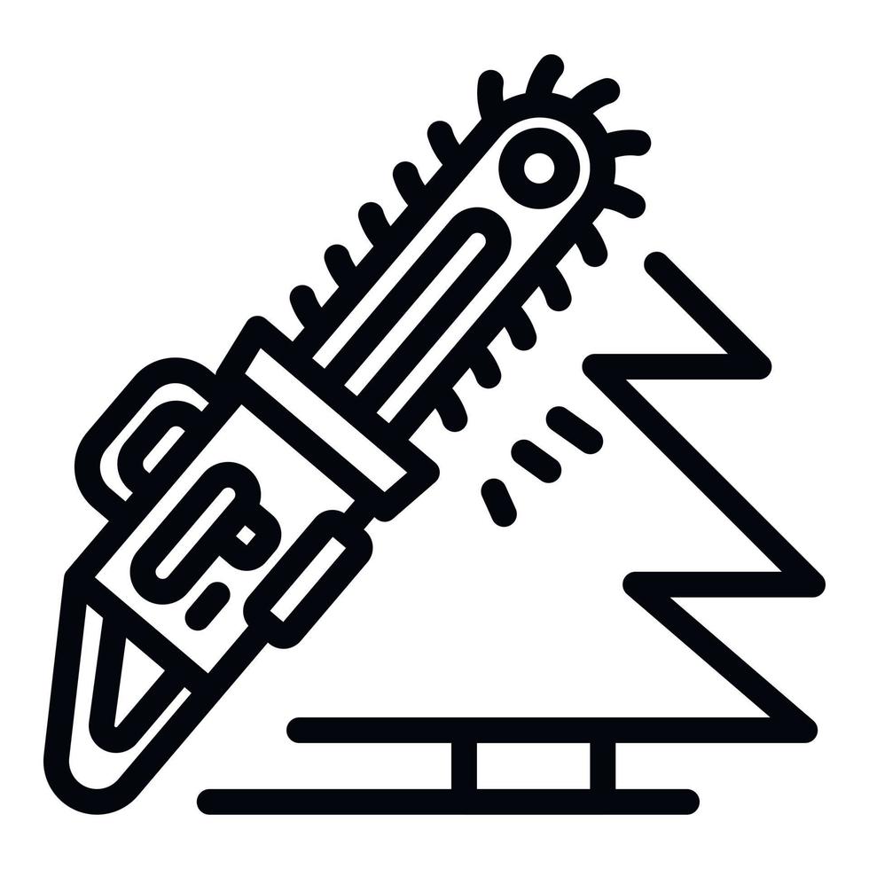 Forest chainsaw icon, outline style vector