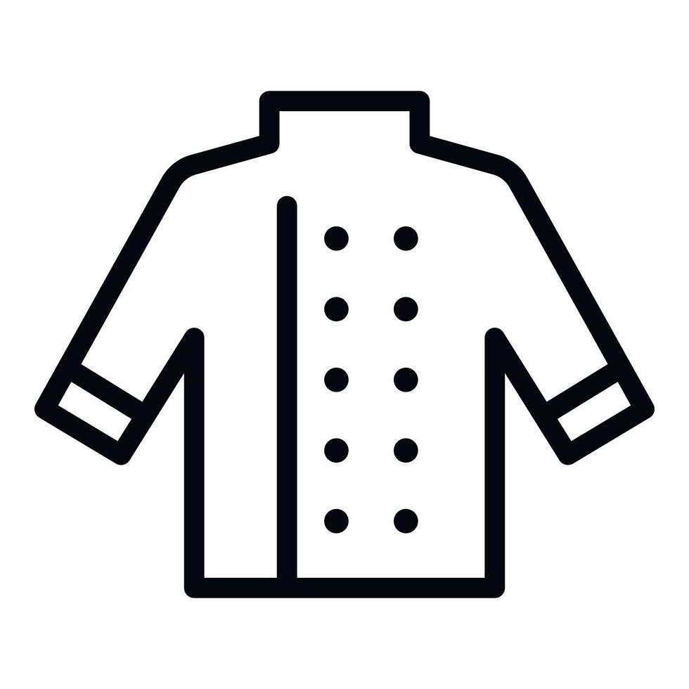 icono de camisa de chef de cocina, estilo de esquema vector