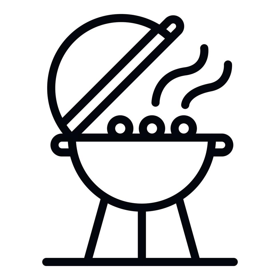 Bbq equipment icon, outline style vector