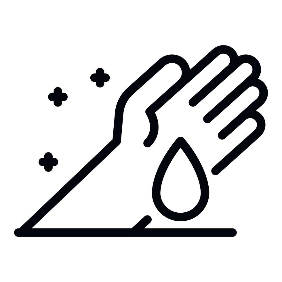 Blood from finger icon, outline style vector
