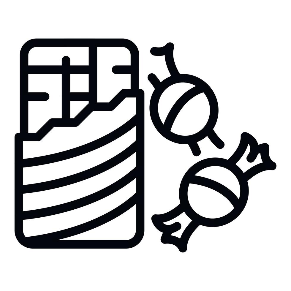Chocolate bar bonbon icon, outline style vector