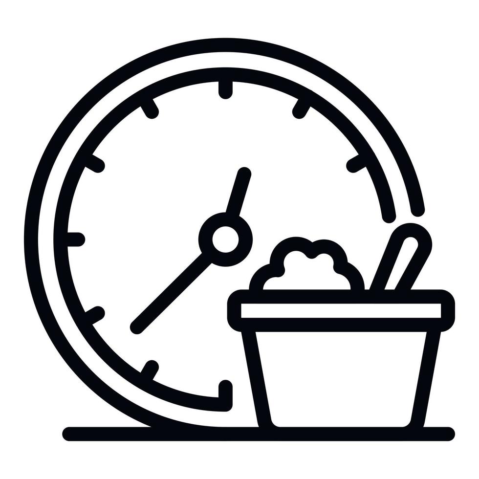 Diabetes time to food icon, outline style vector