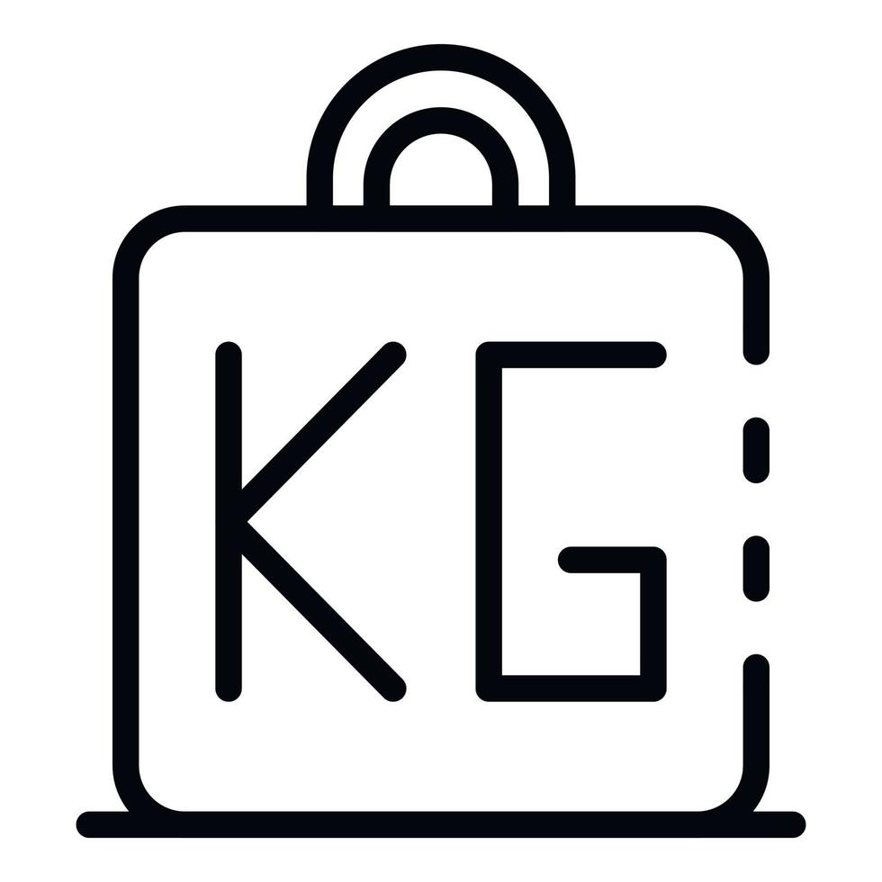 Fat weight kg icon, outline style vector