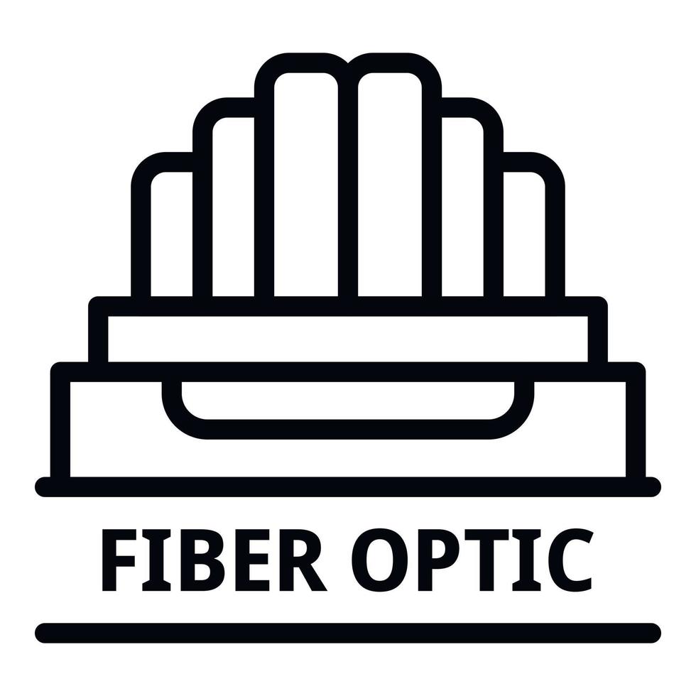 icono de Internet de fibra óptica, estilo de esquema vector