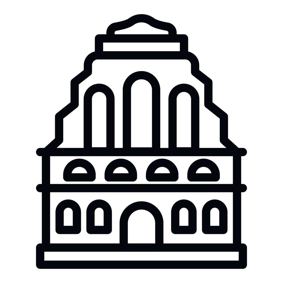 Old Riga building icon, outline style vector