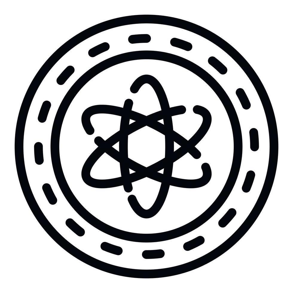 Atom structure icon, outline style vector