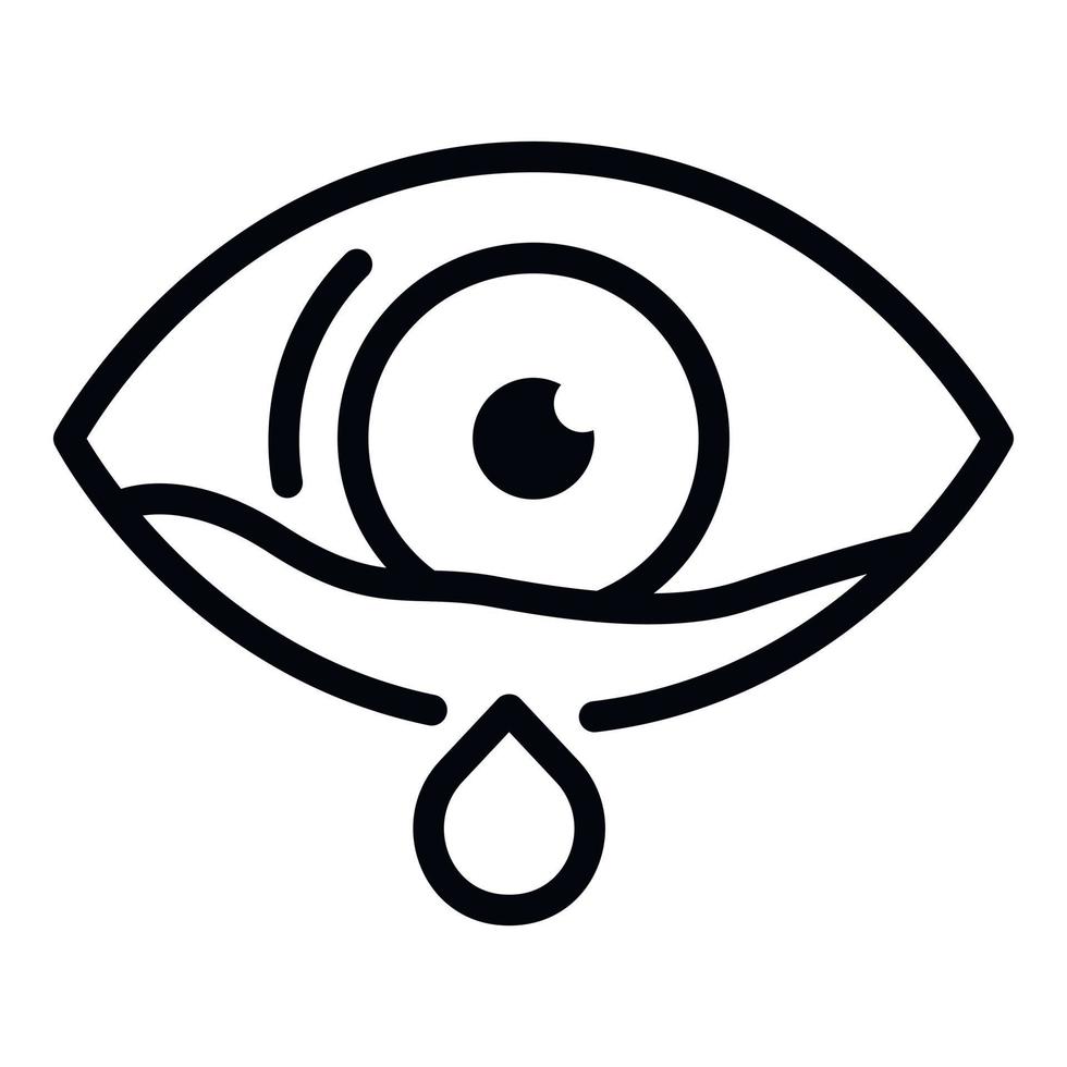 Crying eye icon, outline style vector