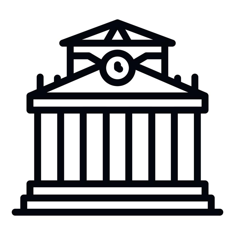 Old university building icon, outline style vector