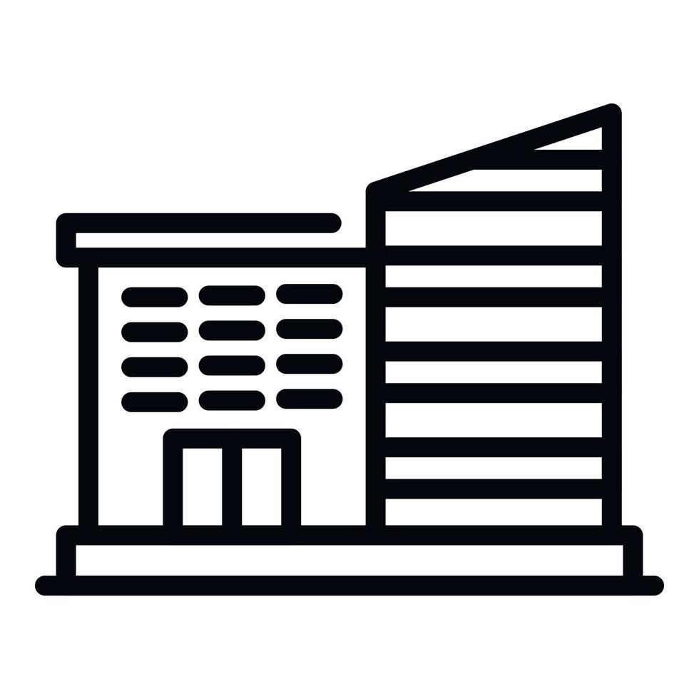 University building icon, outline style vector