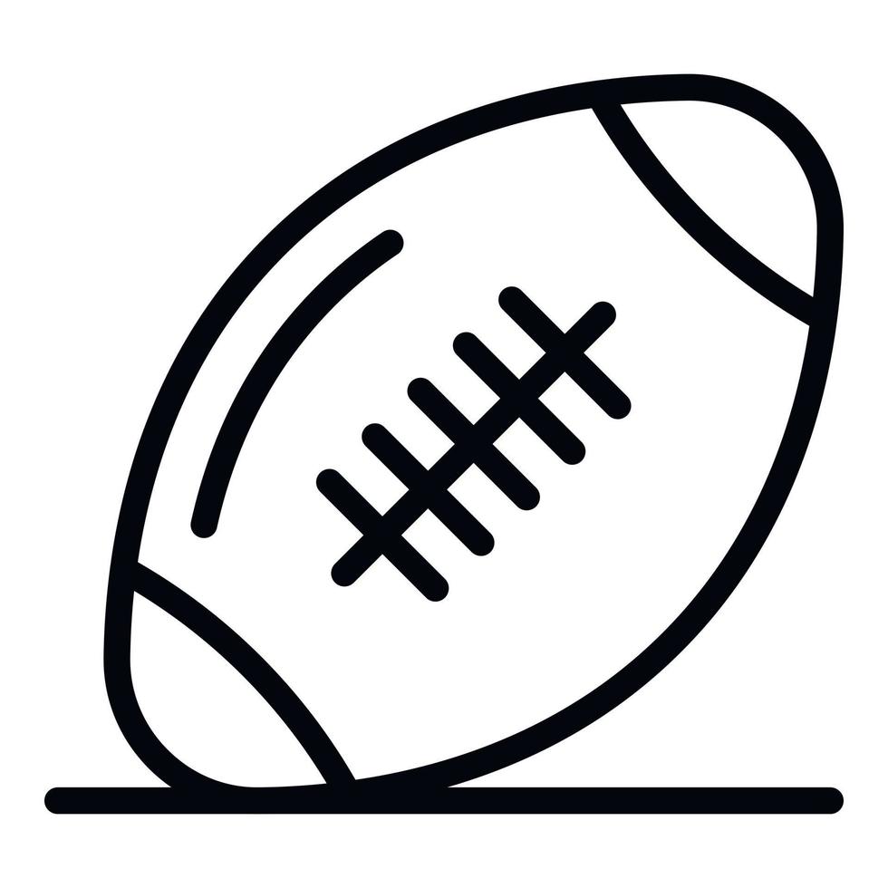 icono de pelota de rugby, estilo de esquema vector